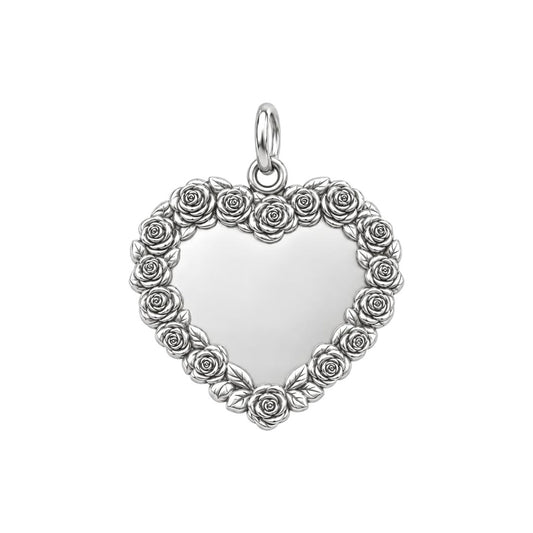 Eternal Rose Skeleton Heart Charm Bracelet – Personalized Couple Gift – back of the charm, engraving area
