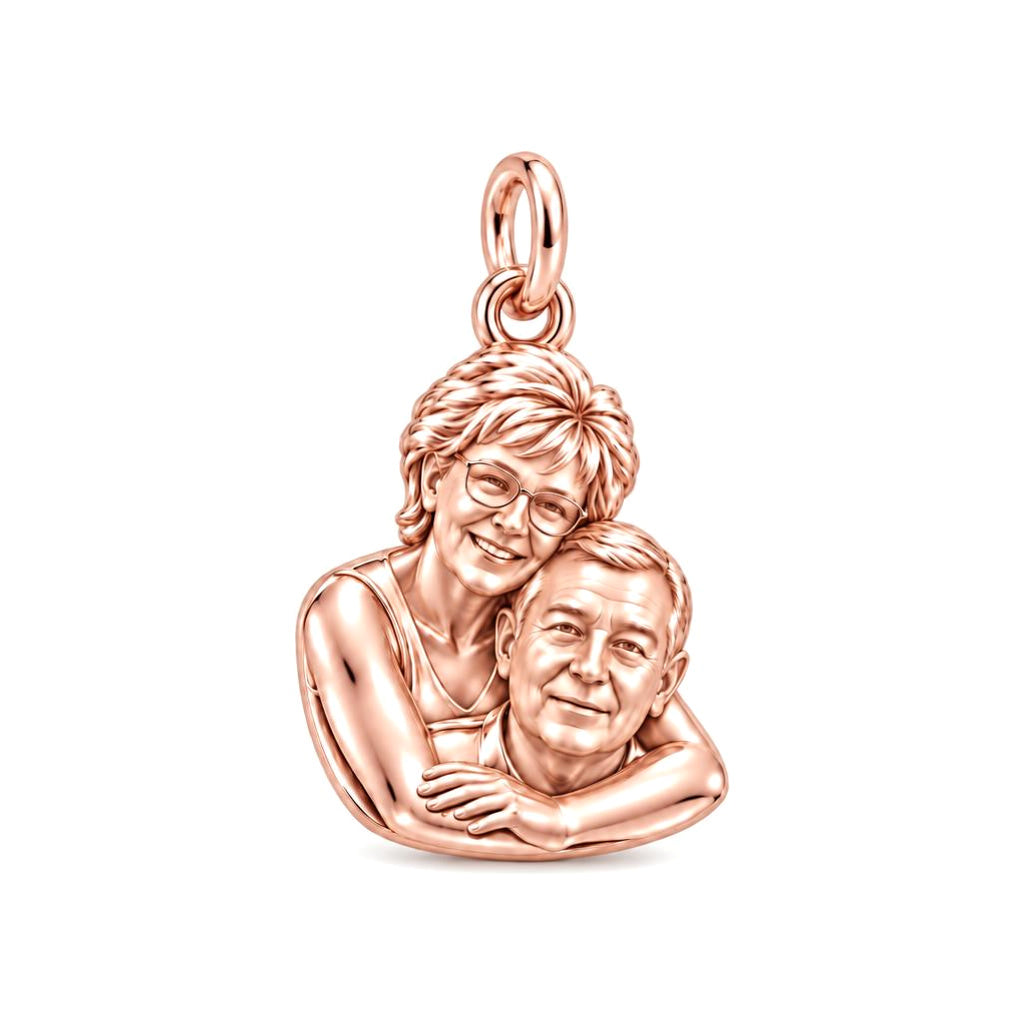 Everlasting Embrace Charm Bracelet – Personalized Couple Gift – rose gold charm, front view