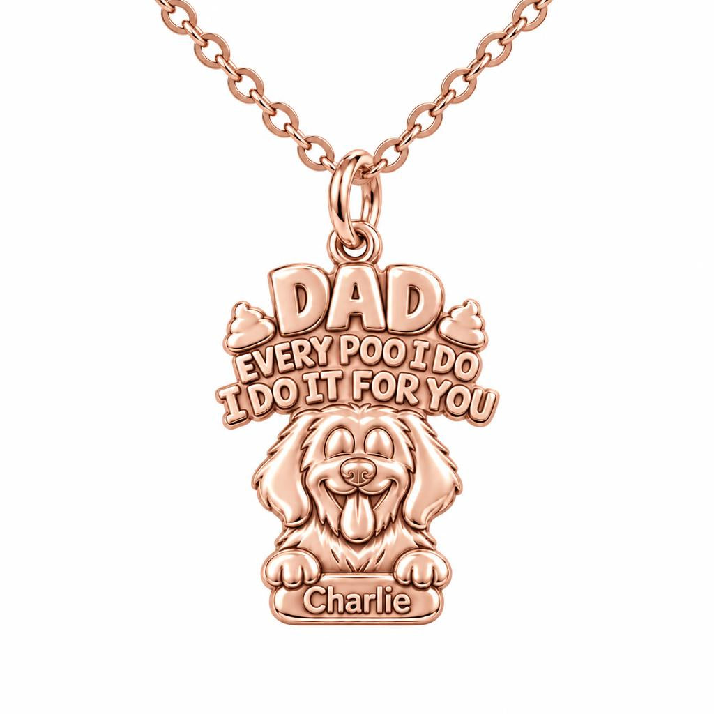 Every Poo I Do Charm Necklace Set – rose gold, front view