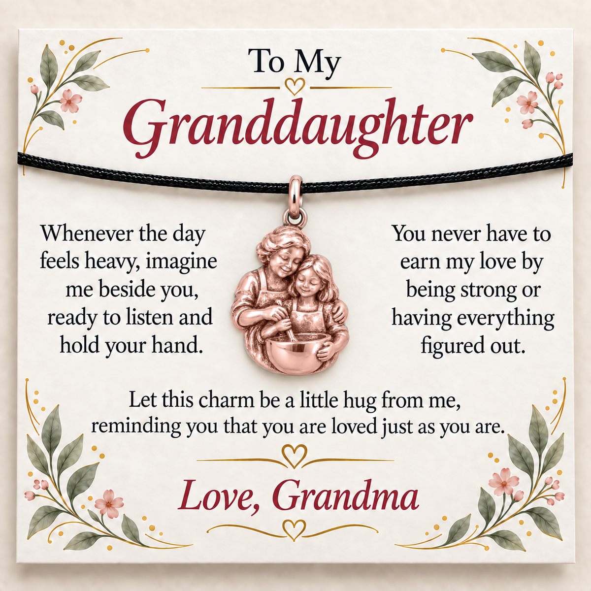 Grandma's Baking Charm: Love in Every Hug — Main image, rose gold finish