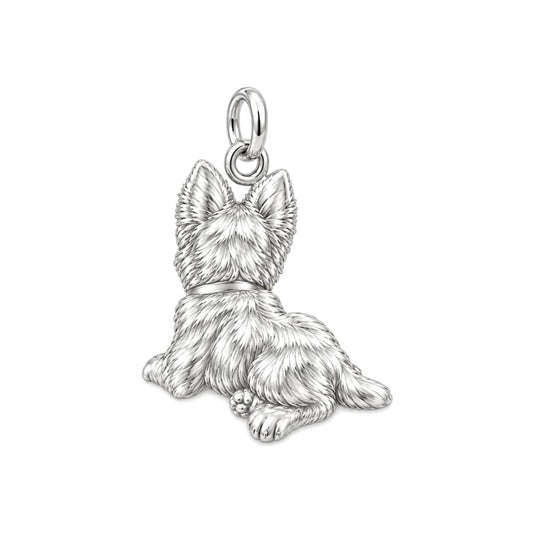Faithful Companion Portrait Charm Bracelet – Personalized Dog Mom Gift – back of the charm, engraving area