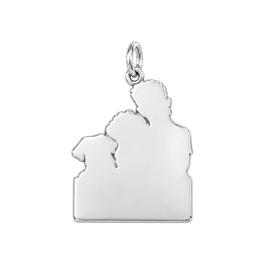 Family Portrait Sign Charm Bracelet – Personalized Couple Gift – back of the charm, engraving area