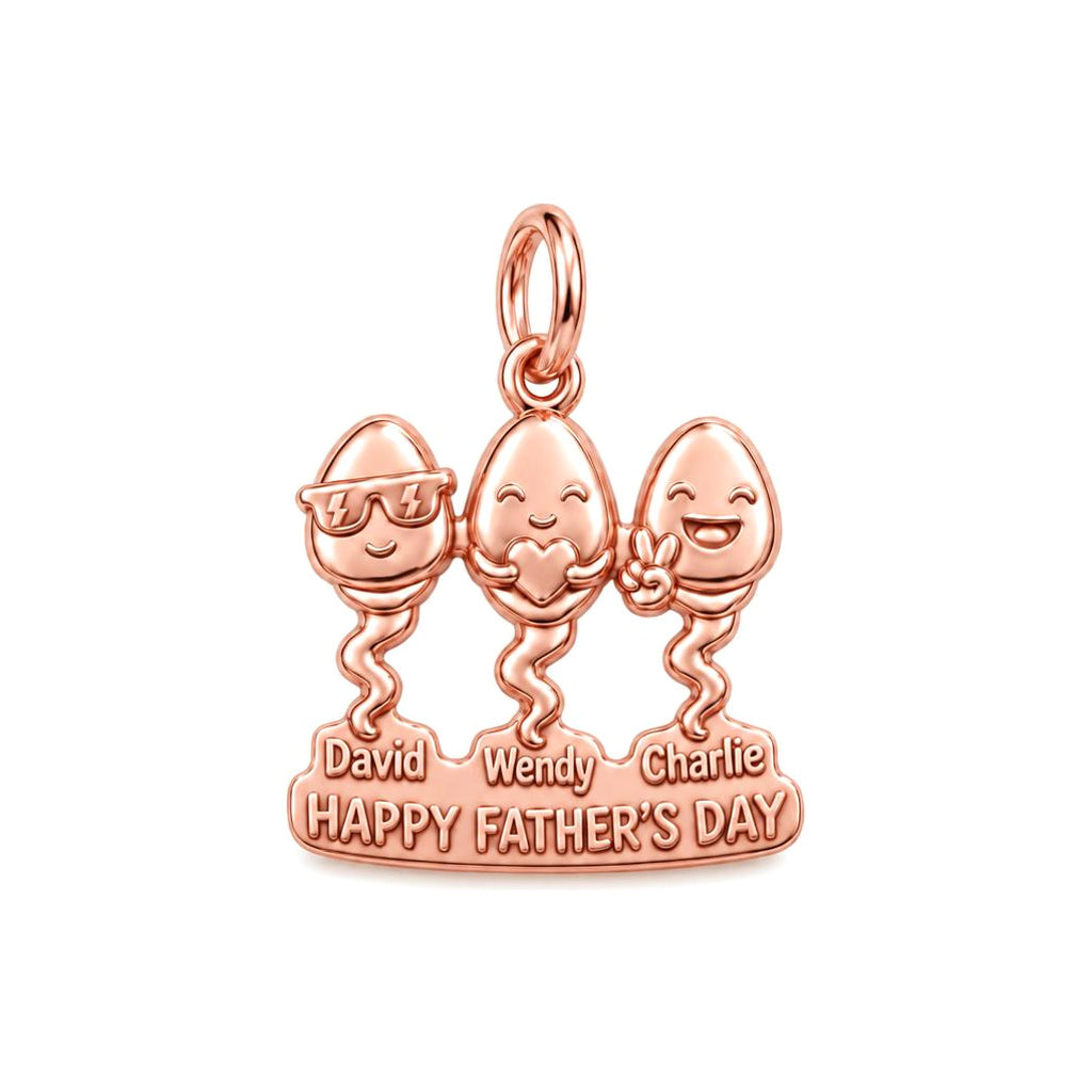 Fastest Swimmers Charm Bracelet – Personalized Dad Gift – rose gold 3 cm charm, front view
