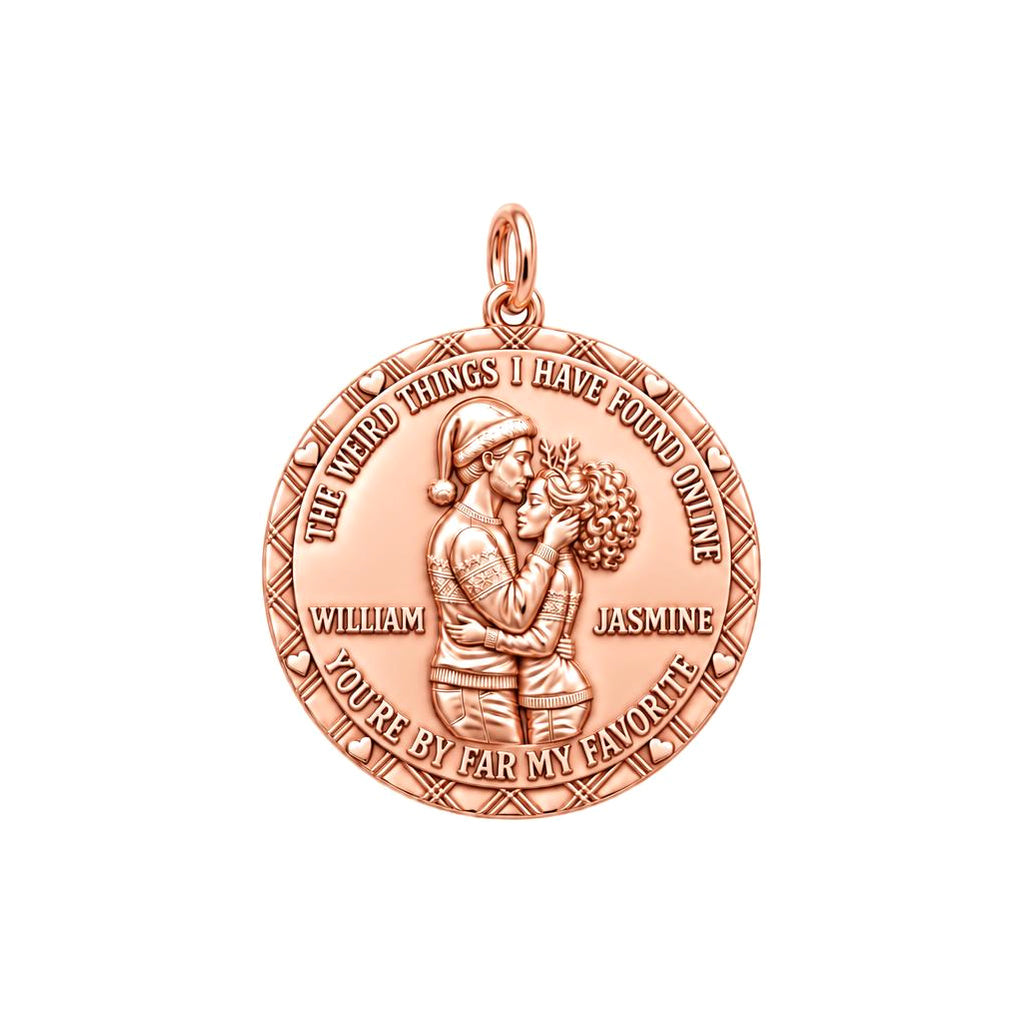 Favorite Online Find Charm Bracelet – Personalized Couple Gift – rose gold 3 cm charm, front view