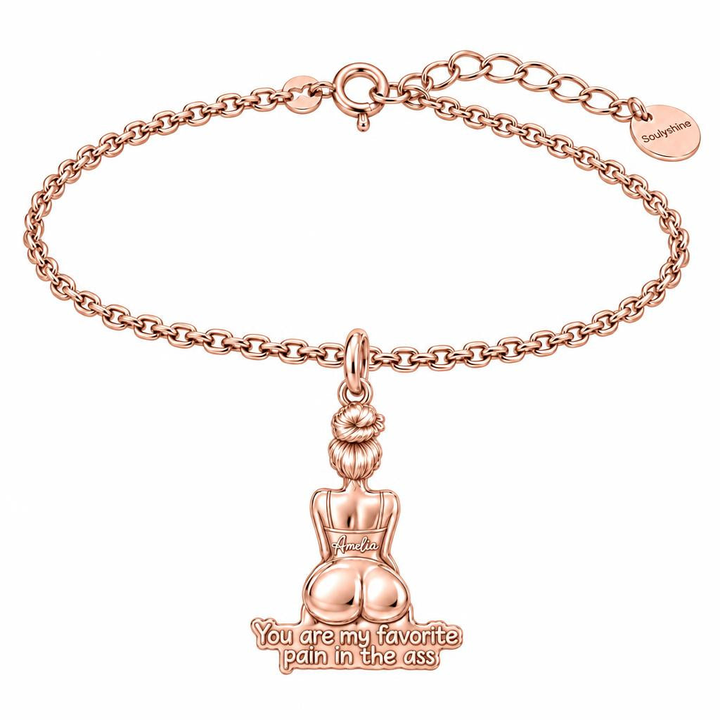 Favorite Pain in the Ass Charm Bracelet Set – rose gold, front view