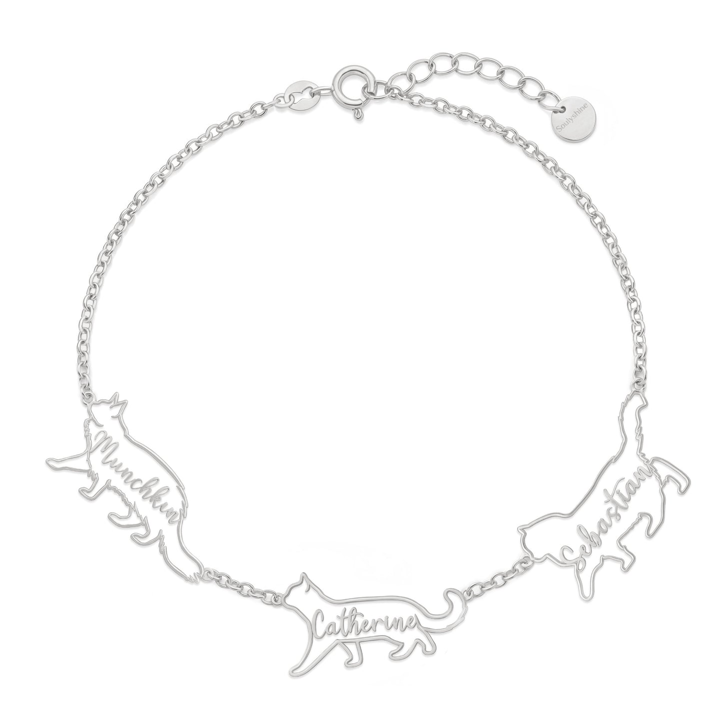 Soulyshine The Fine Line Portrait Cat – Custom Cat Silhouette Bracelet