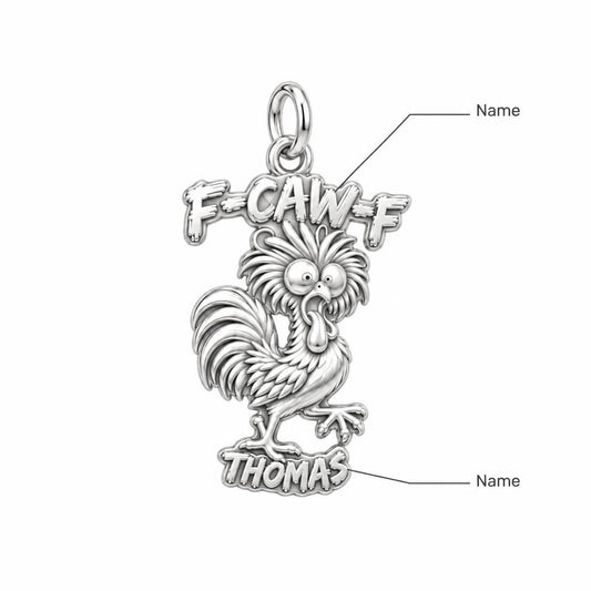 Funny Screaming Rooster Charm Bracelet – Personalized Dad Gift – personalization guide
