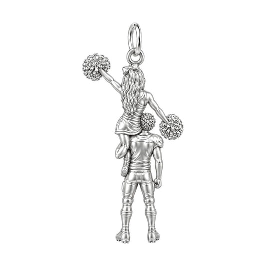 Game Day Spirit Couple Charm Bracelet – Personalized Couple Gift – back of the charm, engraving area