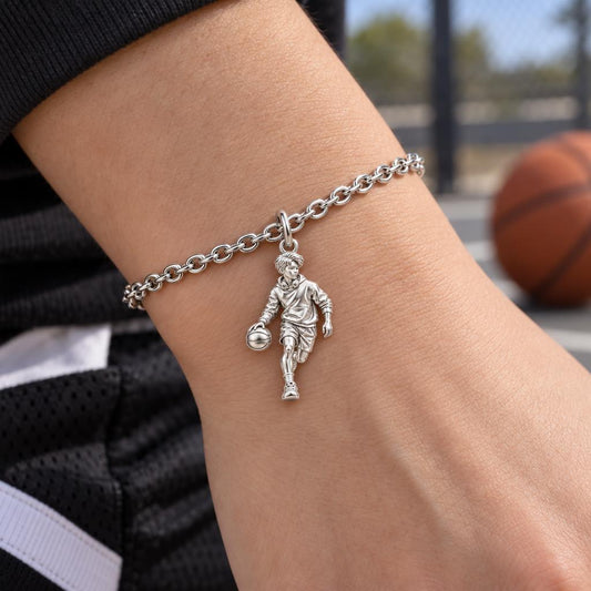 Game Point Dribbler Charm Bracelet Set – worn / in use