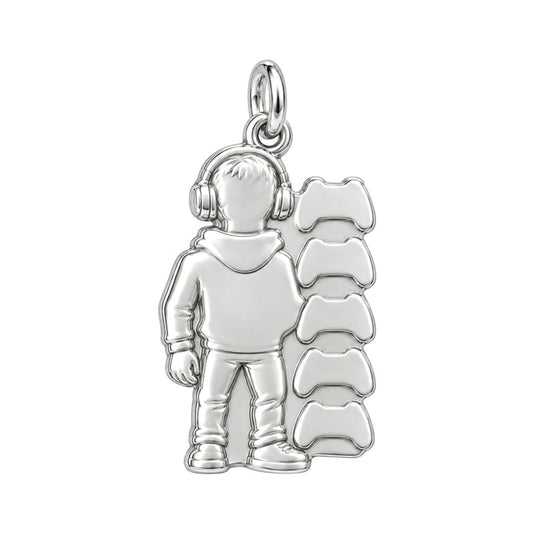 Gamer Dad and Players Charm Bracelet – Personalized Dad Gift – back of the charm, engraving area