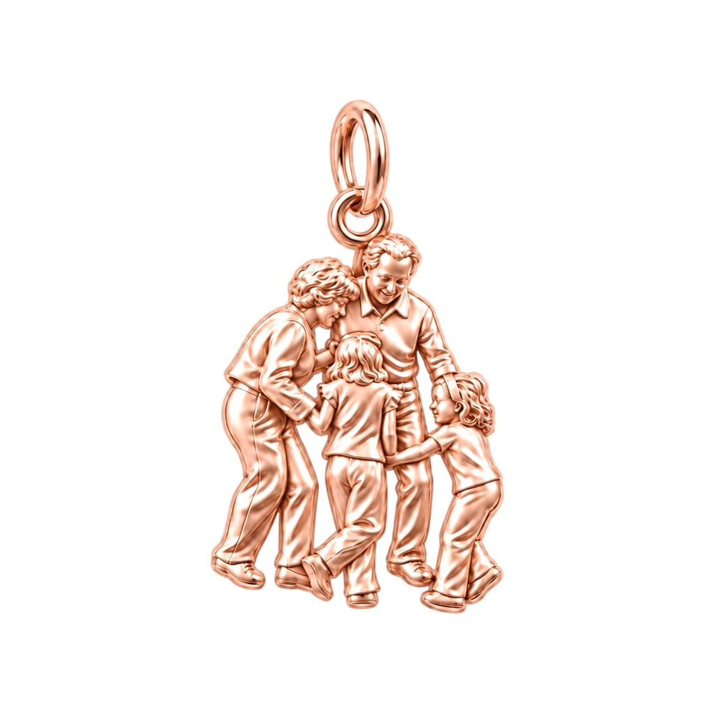 Generations of Love Charm Bracelet – Personalized Mom Gift – rose gold charm, front view