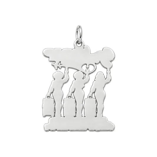 Girl Trip Adventure Charm Bracelet – Personalized Bestie Gift – back of the charm, engraving area