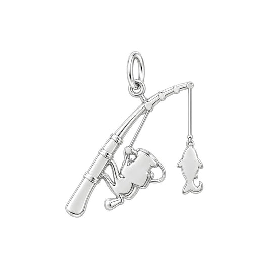 Gone Fishing Reel Charm Bracelet – Personalized Dad Gift – back of the charm, engraving area