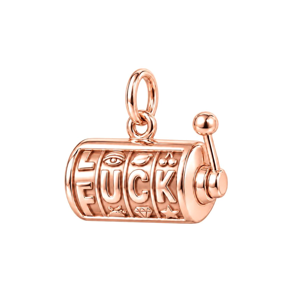 Good Luck Slot Machine Charm Bracelet – Personalized Bestie Gift – rose gold charm, front view