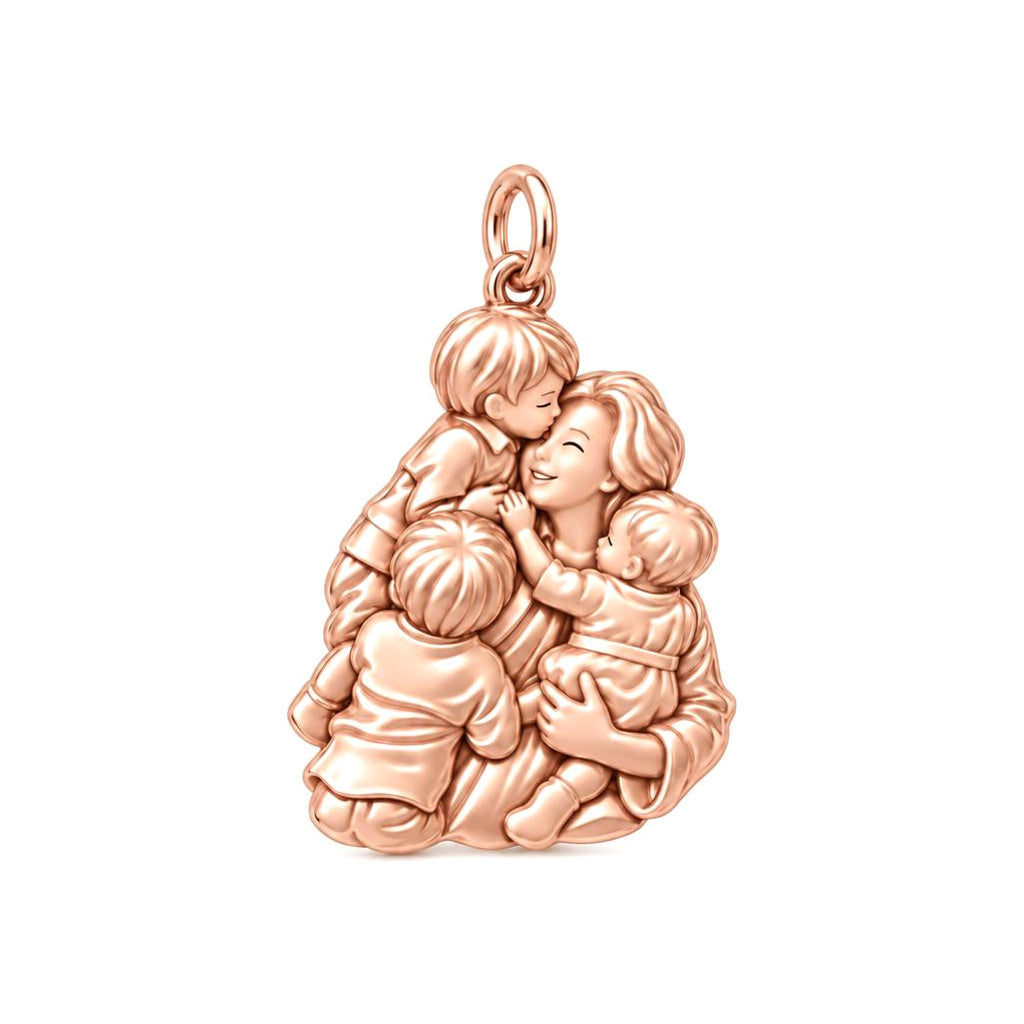Grandmother's Tender Embrace Charm Bracelet – Personalized Mom Gift – rose gold charm, front view