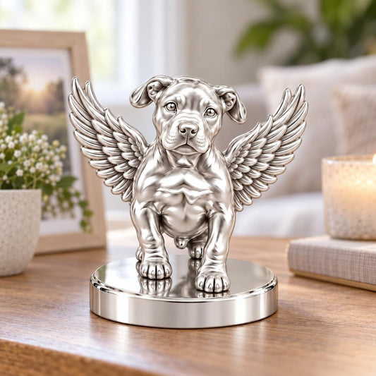 Guardian Angel Pup Keepsake Plaque – worn / in use