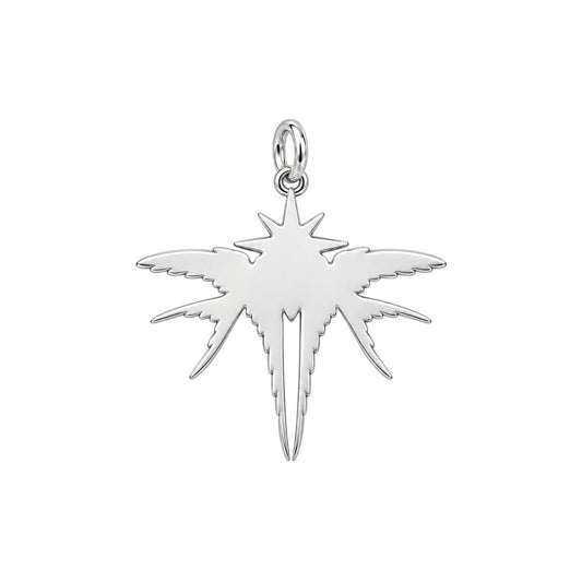 Guiding North Star Swallows Charm Bracelet – Personalized Couple Gift – back of the charm, engraving area