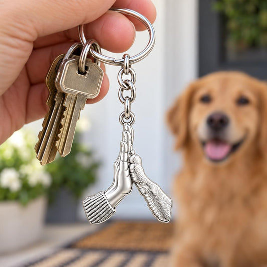 High Five Paw Charm Keychain – worn / in use