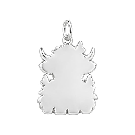 Highland Calf Garden Charm Bracelet – Personalized Mom Gift – back of the charm, engraving area
