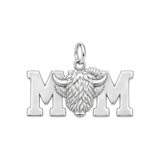 Highland Cow Sunflower Mom Charm and Polyester Cord Bracelet Set