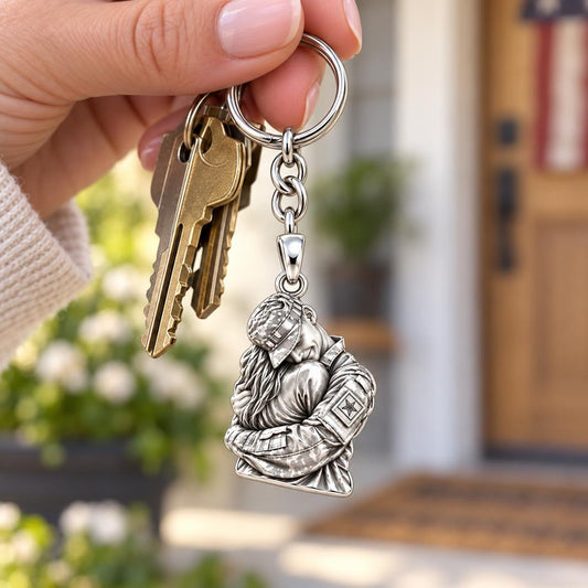 Homecoming Hug Charm Keychain – worn / in use