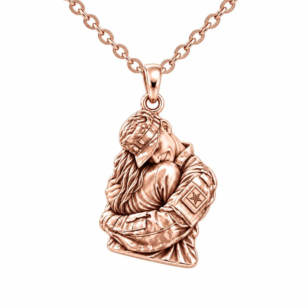 Homecoming Hug Charm Necklace Set – rose gold, front view
