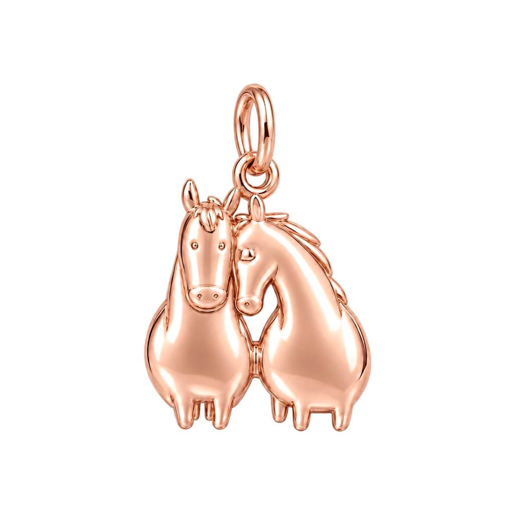 Kindred Spirits Horses Charm Bracelet – Personalized Horse Lover Gift – rose gold charm, front view