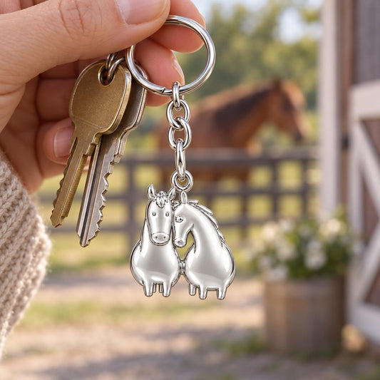 Kindred Spirits Horses Charm Keychain – worn / in use
