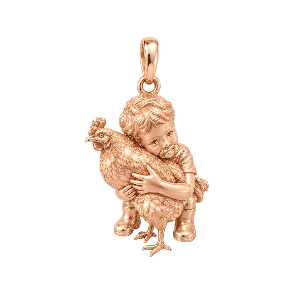 Kindred Spirits Hug Charm Bracelet – Personalized Mom Gift – rose gold charm, front view