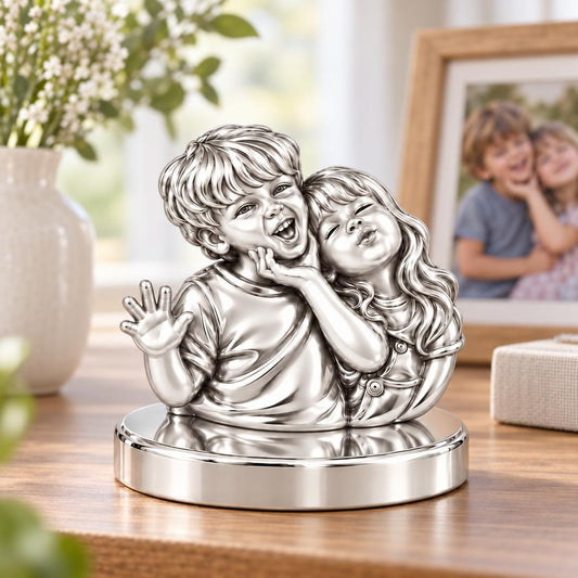Laughter and Love Siblings Keepsake Plaque – worn / in use