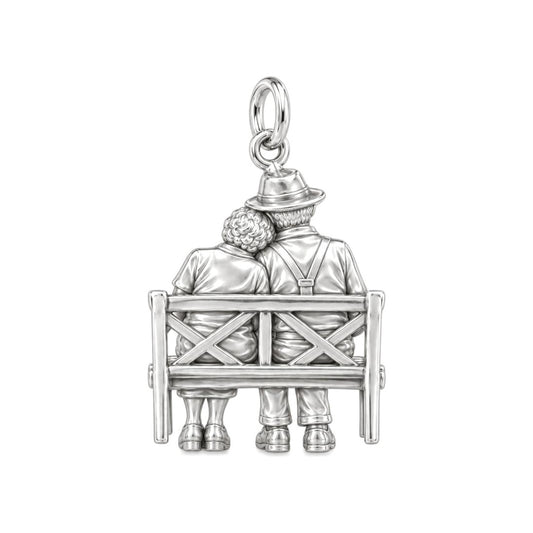 Lifetime Love Park Bench Charm Bracelet – Personalized Couple Gift – back of the charm, engraving area