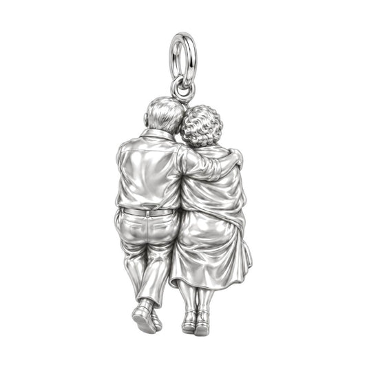 Lifetime Together Selfie Charm Bracelet – Personalized Couple Gift – back of the charm, engraving area