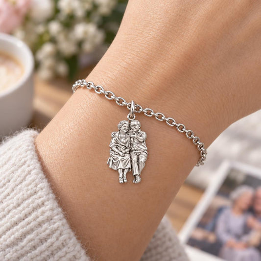 Lifetime Together Selfie Charm Bracelet Set – worn / in use