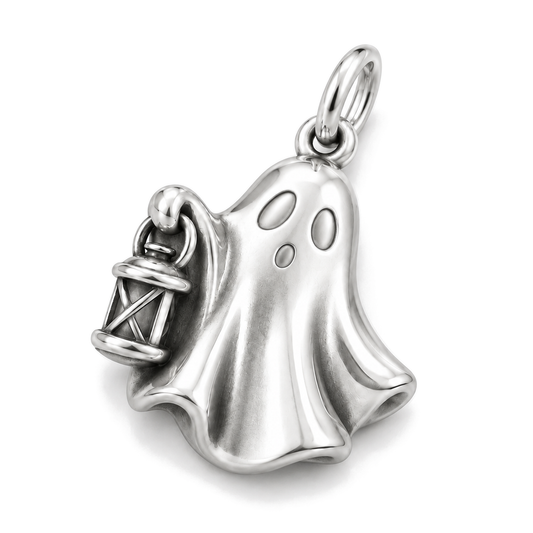 Little Lantern Ghost Charm — Silver Super Macro | charm-topics-remaining-444-2026-09-14 | topic-163