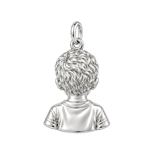 Little One Sculpted Portrait Charm Bracelet – Personalized Mom Gift – back of the charm, engraving area