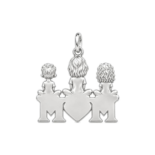 Little Ones Atop Mom Charm Bracelet – Personalized Mom Gift – back of the charm, engraving area