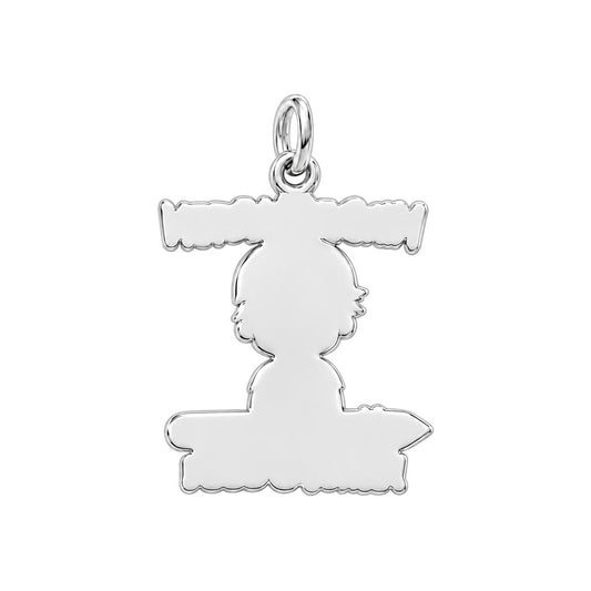 Little Scholar First Day Charm Bracelet – Personalized Mom Gift – back of the charm, engraving area