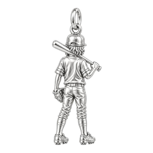 Little Slugger MVP Charm Bracelet – Personalized Sports Mom Gift – back of the charm, engraving area