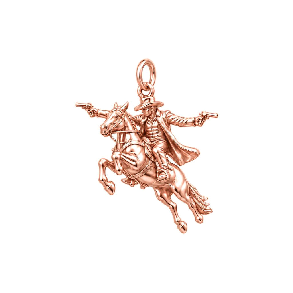Lone Ranger Cowboy Charm Bracelet – Personalized Dad Gift – rose gold charm, front view