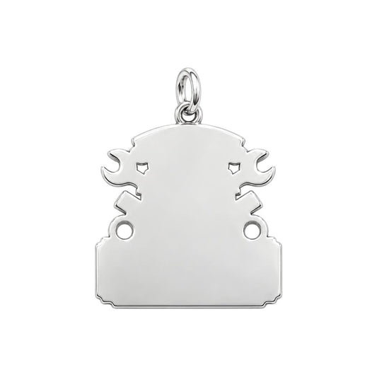 Mechanic Skull Happy Area Charm Bracelet – Personalized Dad Gift – back of the charm, engraving area
