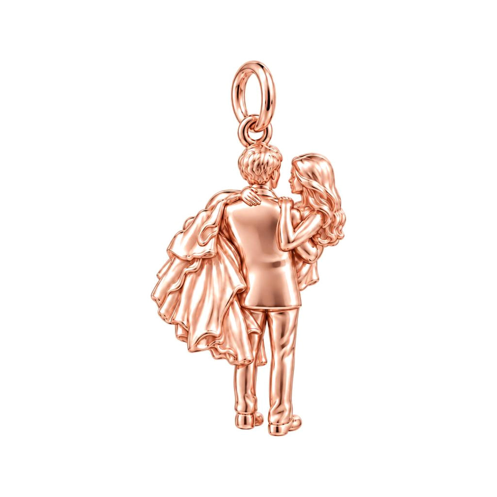 Newlywed Threshold Carry Charm Bracelet – Personalized Couple Gift – rose gold charm, front view