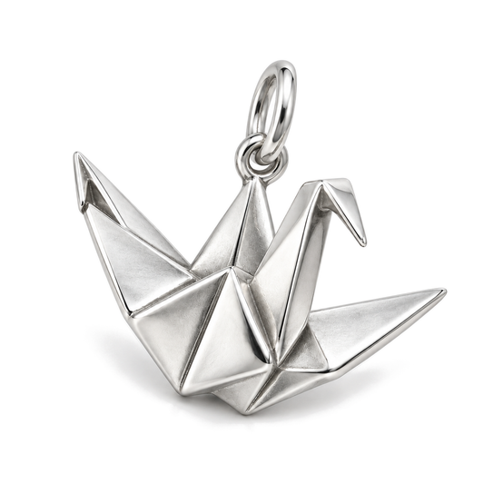 Origami Crane Charm — Silver Super Macro | charm-topics-remaining-444-2026-09-14 | topic-272