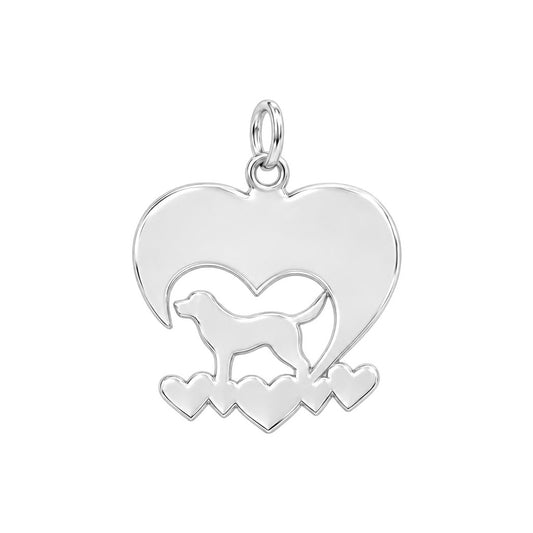 Paw Prints On My Heart Charm Bracelet – Personalized Pet Gift – back of the charm, engraving area