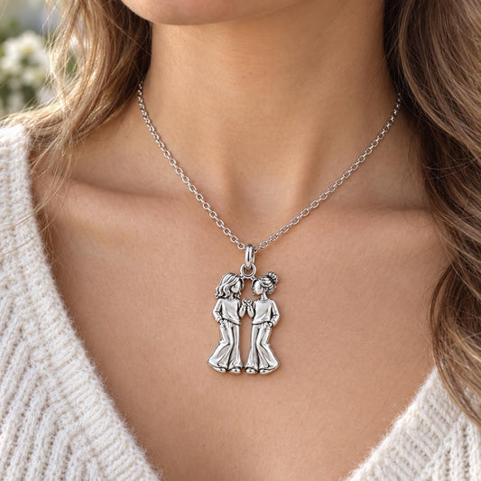 Pinky Swear Soul Sisters Charm Necklace Set – worn / in use