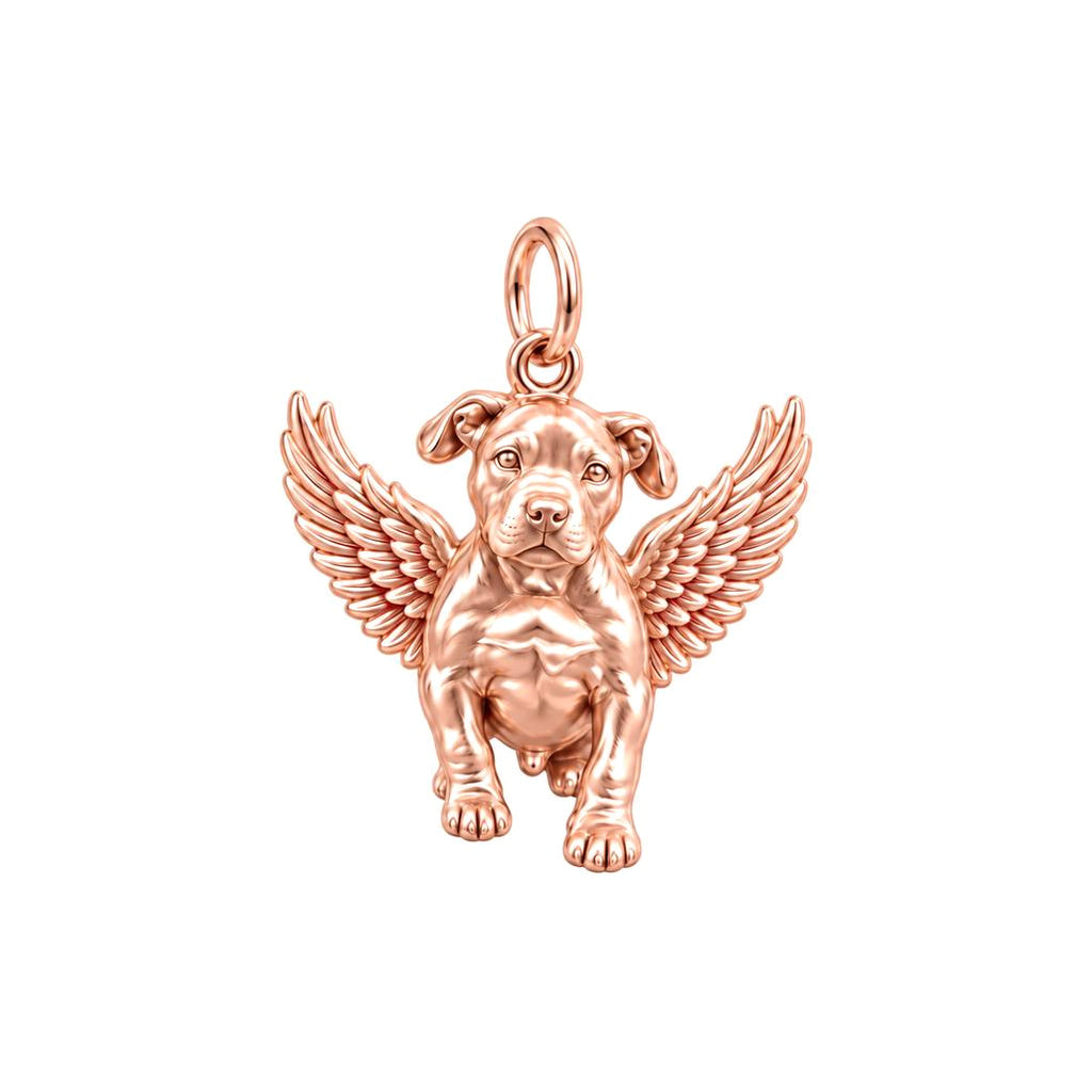 Pitbull Angel Wings Charm and Polyester Cord Bracelet Set