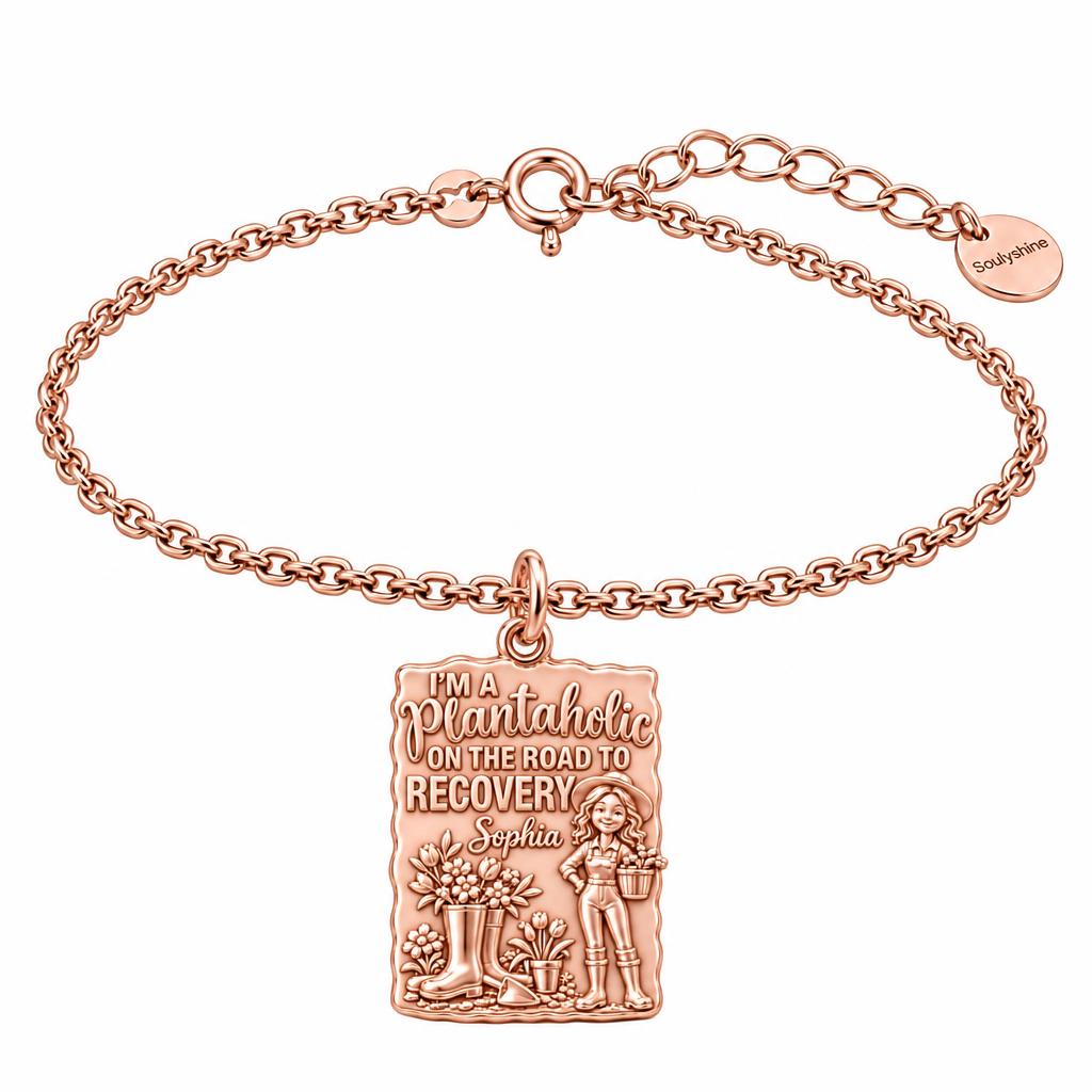 Plantaholic Recovery Charm Bracelet Set – rose gold, front view