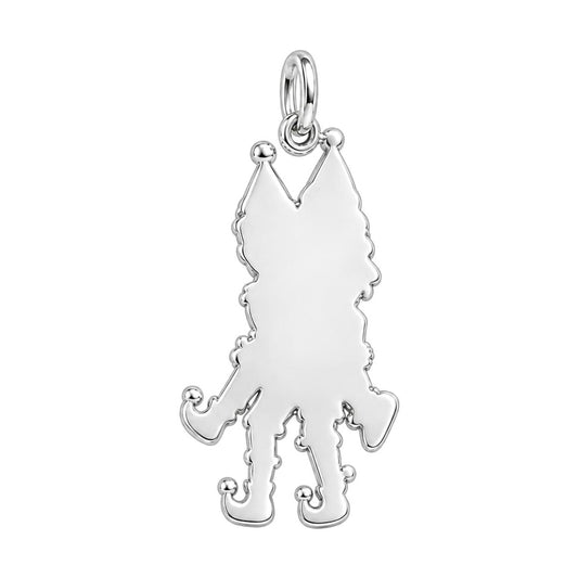 Playful Elf Piggyback Charm Bracelet – Personalized Couple Gift – back of the charm, engraving area