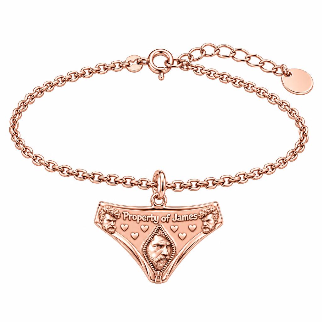 Playful Property Of Charm Bracelet Set – rose gold, front view