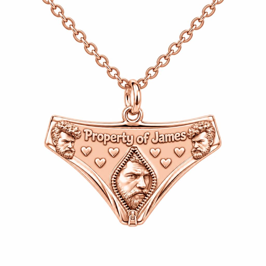Playful Property Of Charm Necklace Set – rose gold, front view