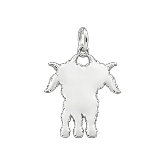 Playful Twin Goats Charm Bracelet – Personalized Mom Gift – back of the charm, engraving area
